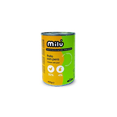 MILÚ PERRO LATAS CON POLLO Y PERA 400gr