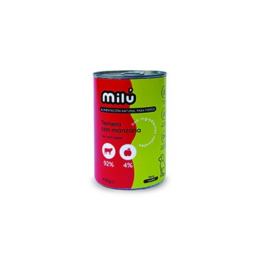 MILÚ PERRO LATAS CON TERNERA Y MANZANA 400gr