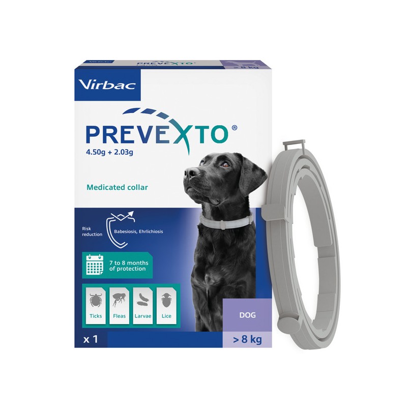 PREVEXTO 4,50 G + 2,03 G PERROS 8KG 70CM 1 COLLAR